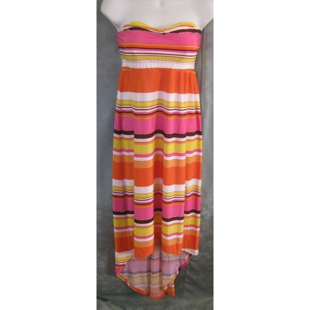Planet Gold Dress / Skirt Size XL Strapless Multi Bright Stripe Knit NWT NEW